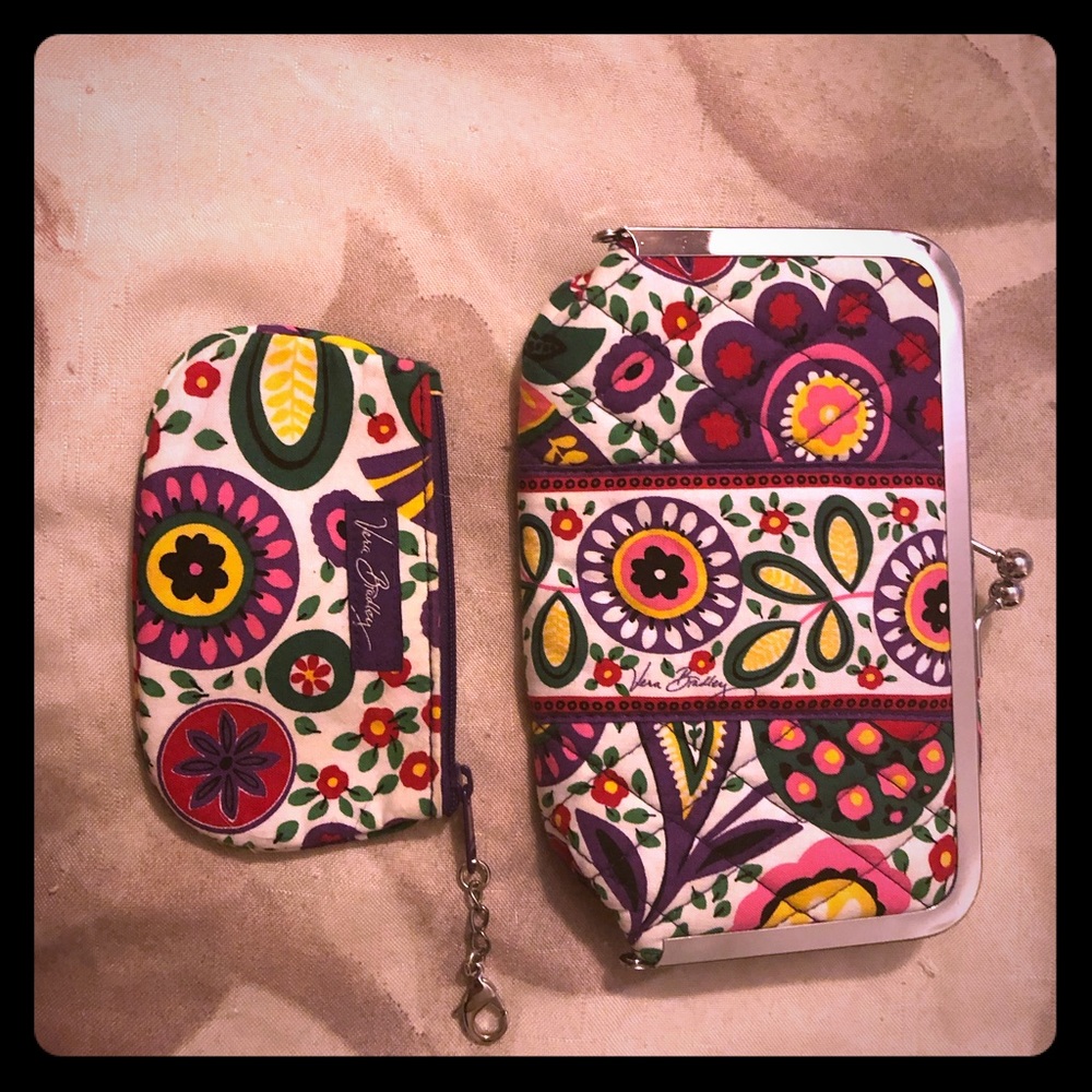 Vera Bradley makeup bag and photo ID case